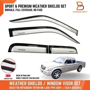 VISOR SHIELD DEFLECTOR WEATHER GUARD FIT MITSUBISHI L200 MK PICKUP 97-05 CAB 2DR - Foto 1 di 8