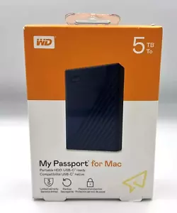 WD My Passport 5TB for MAC External Hard Drive Brand New Boxed WXB2D63JWERR - Picture 1 of 2