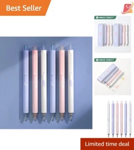 Gel Pens Set Plastic 6 Count 0.5 mm Aesthetic Retractable for Writing, Note T... - Picture 1 of 10