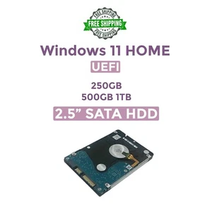 250GB 500GB 1TB 2,5" SATA HDD für Laptops mit Windows 11 HOME installiert UEFI - Bild 1 von 4