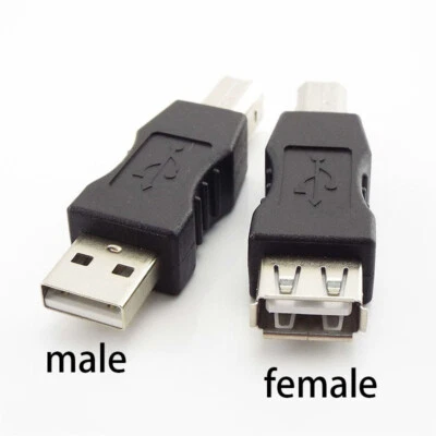 2pcs USB 2.0 Type A Female To B Male Printer Scanner Adapter Coupler Converter - Image 1 of 4