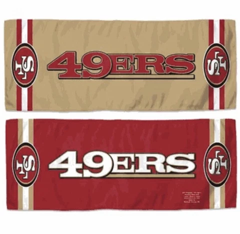 [NEW] San Francisco 49ers 12” x 30” Instant Cooling Towel Enduracool - 2-sided Cover