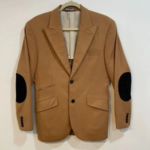 Blazer de seda de lana Indochino para hombre 40R parche en el codo tostado hecho a medida * pequeño defecto - Imagen 1 de 17