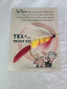 Vintage Texas Trout Fly Lure Glen L. Evans AMAZING CONDITION Fish Story 40-50s?
