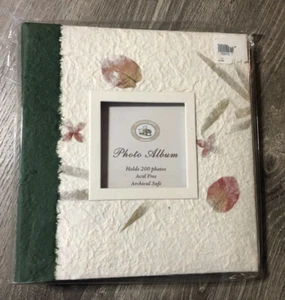 HANDMADE MULBERRY PAPER PHOTO ALBUM 200 pocket photo frame cover 4x6 WEDDING - Picture 1 of 2