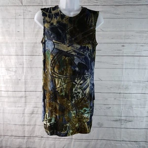Isle by Melis Kozan Damen Velours Tank Top Gr. Small Braun Blau Burnout - Bild 1 von 6