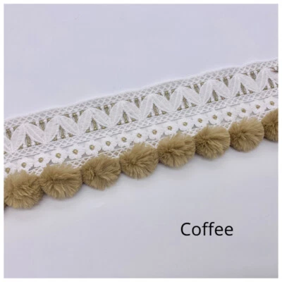 1m Pom Ball Tassel Fringe Trim Edging Sewing DIY Upholstery for Curtain - Image 1 of 4