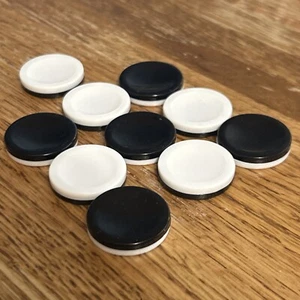 Othello Game Replacement Reversable Black White Token Disk Piece - Lot Of 10 - Picture 1 of 4