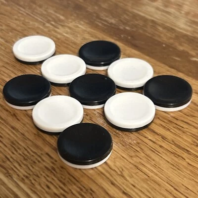 Othello Game Replacement Reversable Black White Token Disk Piece - Lot Of 10 - Image 1 of 4