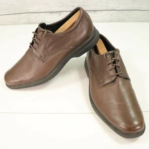 Rockport ALLANDER Mens Brown Leather Shoes 8W Lace Up - Picture 1 of 11