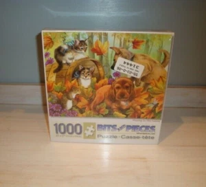 Bits and Pieces Playing in the Leaves 1000 Piece Puzzle - New - Picture 1 of 3