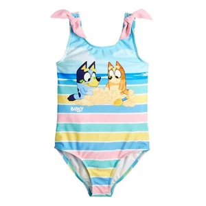 Disney Bluey Swimsuit One Piece Swim Girls 4 5 6 6X XS S Bingo Dog Blue Heeler - Picture 1 of 5