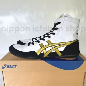 【In stock】ASICS Wrestling Shoes 1083A001 EX-EO TWR900 White x Black x Gold - Picture 1 of 8