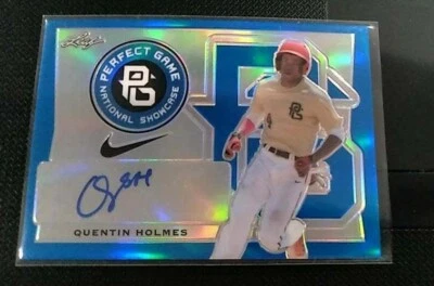 2016 Leaf Perfect Game Quentin Holmes Blue Auto 3/30 Nike All American Rookie  - Image 1 of 2