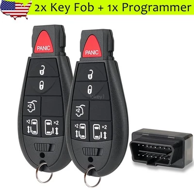 Llavero + programador para Dodge Grand Caravan Chrysler Town & Country 2 autos 08-16 Foto 1 de 4