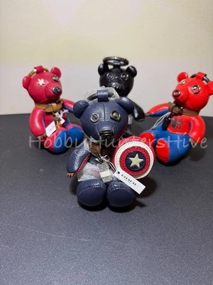 Coach Marvel Капитан Америка кожаный медведь сумка подвеска брелок с Ярлыками 2752  - Изображение 1 из 4