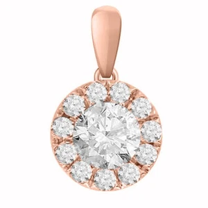 Natural 0.50ct Dark Brown Round Diamond Ladies Pendant 14k Rose Gold - Picture 1 of 1