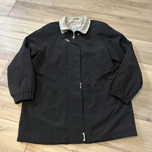 Croft & Barrow Rain Coat Black Full Zip 3/4 Vented Gorpcore Outdoors Travel L - Picture 1 of 8