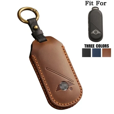 Funda de cuero real inteligente para llavero de coche para BMW Mini Clubman Countryman Cooper Foto 1 de 4