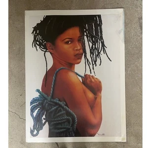 Metu 1988 Vintage Print, African American Art, Girl, Hair, Braids 22" x 29" - Picture 1 of 16