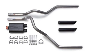 Ford F150 F250 1995-1997 Dual Exhaust Flowmaster Super 44 Muffler Black Tips - Picture 1 of 4