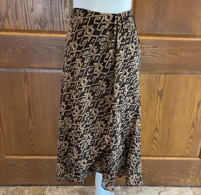 Falda envolvente sintética Chaps para mujer 14 midi marrón dinero antiguo caprichoso ecuestre elegante Foto 1 de 4