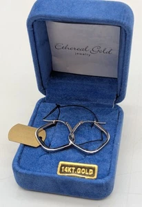 Jacmel 14k White Gold Square Hoop Earrings JCM 585 - 1.26 Grams - Picture 1 of 10