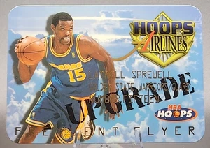 97-98 Skybox NBA Hoops Airlines Latrell Sprewell Frequen Flyer Upgrade Warriors - Imagen 1 de 2