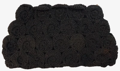 Vintage Evening Bag Clutch Purse Crochet Lined Zipper Black 15" X 9" Women's - Image 1 of 4