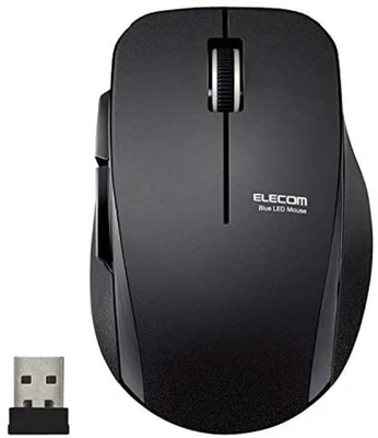 Elecom wireless mouse silent 5-button black M-FBL01DBXSBK F/S w/Tracking# Japan - Image 1 of 4