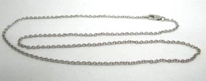 "Collar de cadena de oro blanco 14K 3,3 gramos 16"" 1 mm de ancho" - Imagen 1 de 2