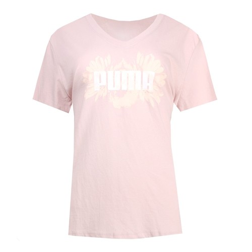 T shirt donna PUMA in pieno fiore girocollo manica corta rosa top casual 684400