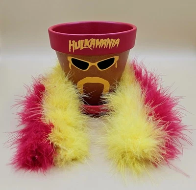 Olla y platillo de terracota de 6" hechos a mano HULKAMANIA con boas/plato de dulces, soporte para lápices Foto 1 de 4