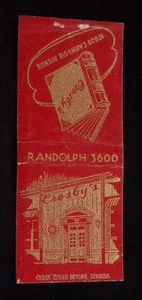 1940s Crosby's Cleveland's Finest Restaurant Euclid Beach Park Cleveland OH MB - Picture 1 of 2