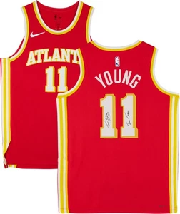 Trae Young Atlanta Hawks signiertes Nike Red Icon Swingman Trikot mit Eis Trae Insc - Bild 1 von 5