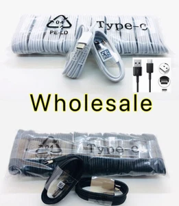 Bulk Lot USB-C Type C Cable For Samsung S10 S20 Fast Charger Charging Cord - Picture 1 of 10
