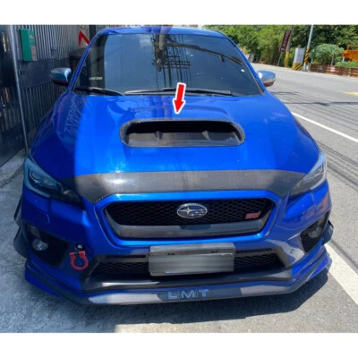 For Subaru WRX STI 4th Sedan CS Front Hood Scoop Vent Cover Trim Carbon Fiber Foto 1 de 4