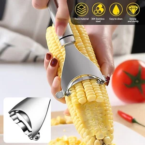 Stainless Steel Corn Cob Peeler Stripper Remover Kitchen Cutter Thresher Tool US - Picture 1 of 9