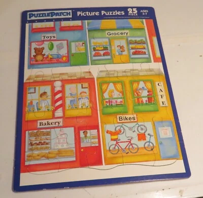 Vintage Puzzle Patch Downtown Shopping Picture Puzzle 25 Pieces Ages 3-7 1992 - Image 1 of 4