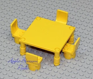 RARO JUEGO DE MESA Y SILLAS AMARILLAS LEGO - Minifigura Amigos Talla Asientos de Cocina Comida - Imagen 1 de 5