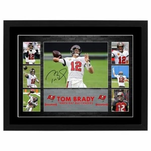 TOM BRADY TAMPA BAY BUCCANEERS SIGNED FRAMED NFL POSTER WENTZ WILSON HOLMES - Picture 1 of 1