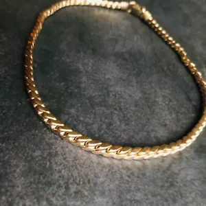 Collar Gargantilla Coro Tono Oro Eslabón Cadena Firmado 6" - Imagen 1 de 8