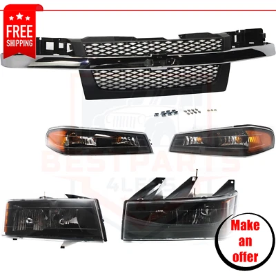Grille, Corner Lights and Headlights set 5 for 06-12 Chevrolet Colorado LT, WT - Image 1 of 4