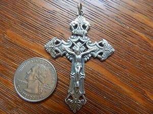 Collar Crucifijo Para Hombre Vintage Original Capilla Colgante Plata Esterlina Sólida - Imagen 1 de 4