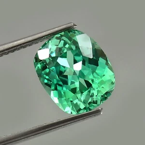 AAA Natural Flawless Ceylon Green Sapphire Loose Cushion Gemstone Cut 10x8 MM - Picture 1 of 4