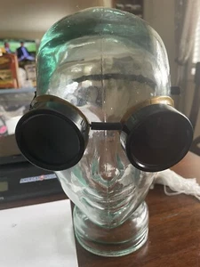 Gafas de soldadura vintage con lentes verdes y transparentes gafas de montar steampunk - Imagen 1 de 12