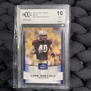 2012 Leaf Draft Blue #29 Luke Kuechly Rookie RC BCCG 10 Mint or Better Slab - Picture 1 of 12