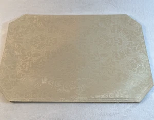 Jacquard Placemat Set of 4 - 19"x12.5” Beige Gold Tan Ships Flat - No Folds - Picture 1 of 8