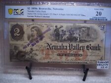 1857 $2 Brownville Nebraska Territory Nemaha Valley Bank Obsolete Currency s#272