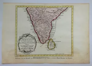 INDIA SRI LANKA 1773 NICOLAS BELLIN NICE ANTIQUE MAP 18TH CENTURY - Picture 1 of 5